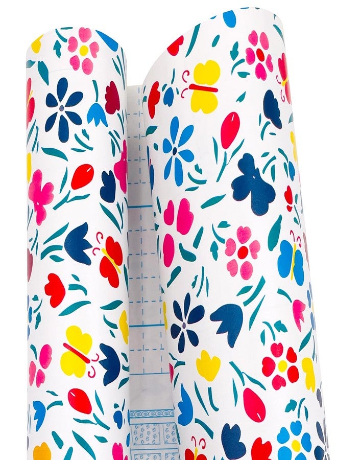 Yifasy 19.7ft Roll Colorful Floral Shelf Liner Peel and Stick Furniture Shelving Paper Removable Wallpaper Drawer Sticker (M-236.2x17.7 Inch) - Image 2